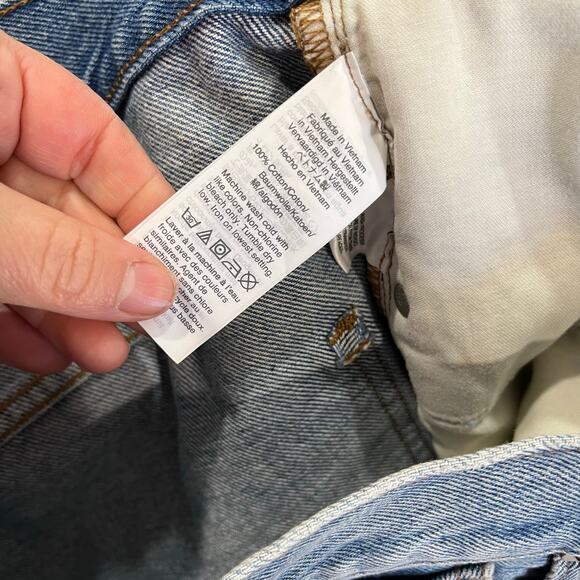 Madewell Relaxed Denim Shorts Distressed High Rise Blue Cotton Size 32 - Picture 4 of 9